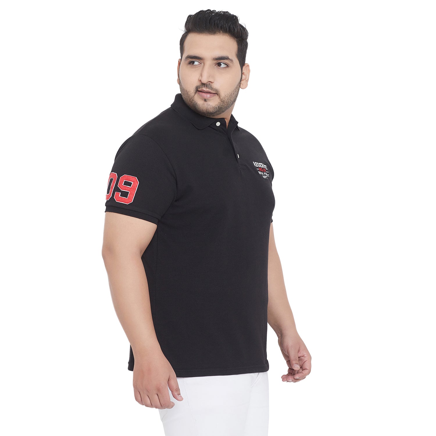 Men Plus Size Leeton Solid Polo Tshirt - bigbanana