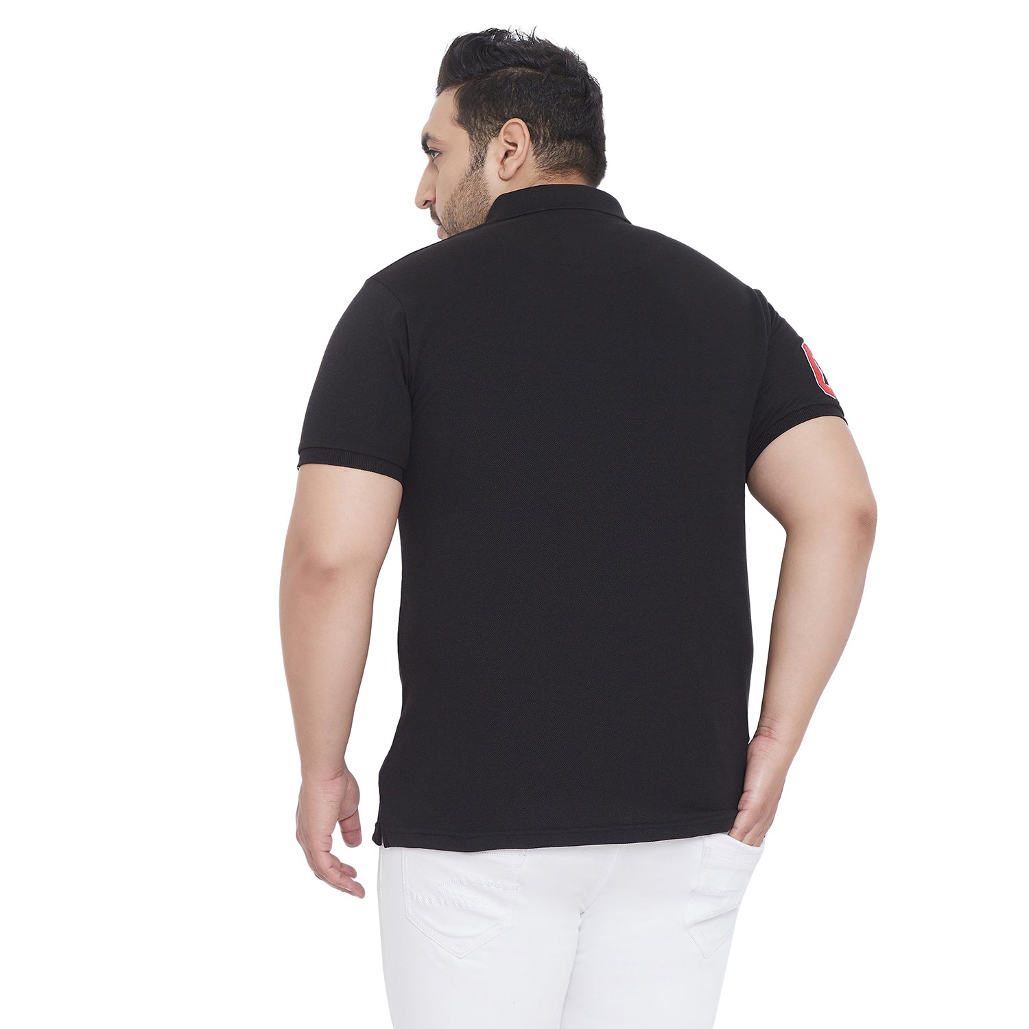 Men Plus Size Leeton Solid Polo Tshirt - bigbanana