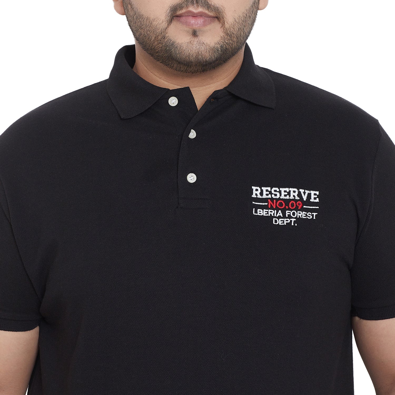 Men Plus Size Leeton Solid Polo Tshirt - bigbanana