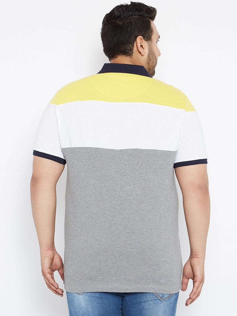 bigbanana Leo Polo Tshirts in Grey and White Colorblock - Bigbanana