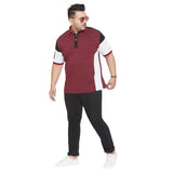 Men Plus Size Limbo Colorblock Polo Tshirt - bigbanana