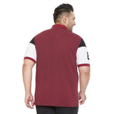 Men Plus Size Limbo Colorblock Polo Tshirt - bigbanana