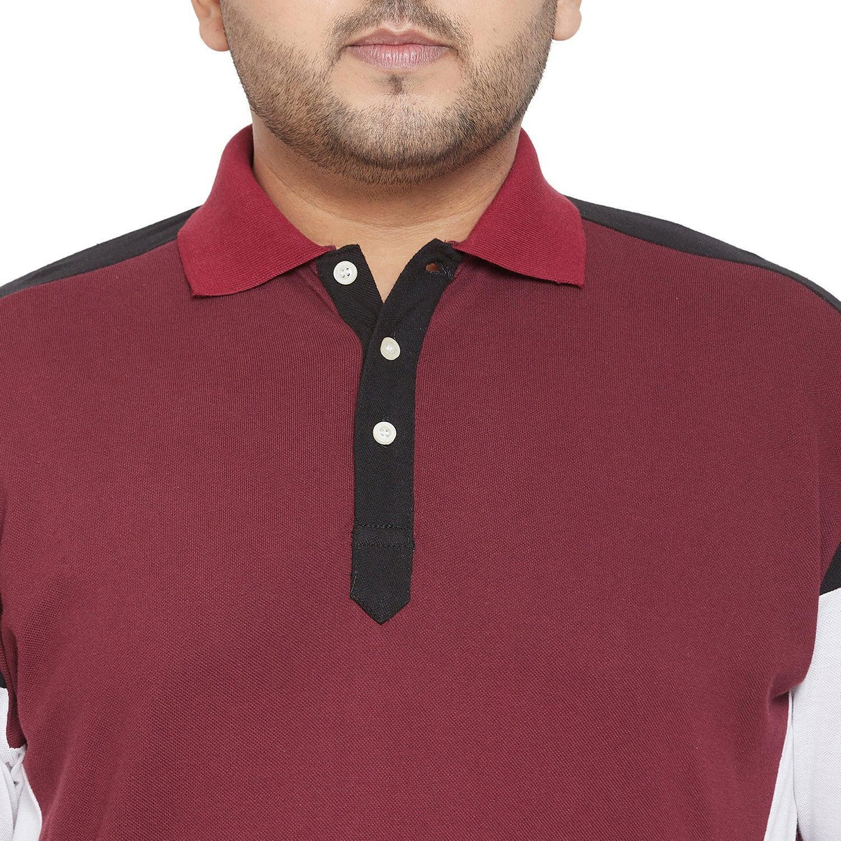 Men Plus Size Limbo Colorblock Polo Tshirt - bigbanana
