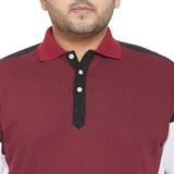 Men Plus Size Limbo Colorblock Polo Tshirt - bigbanana