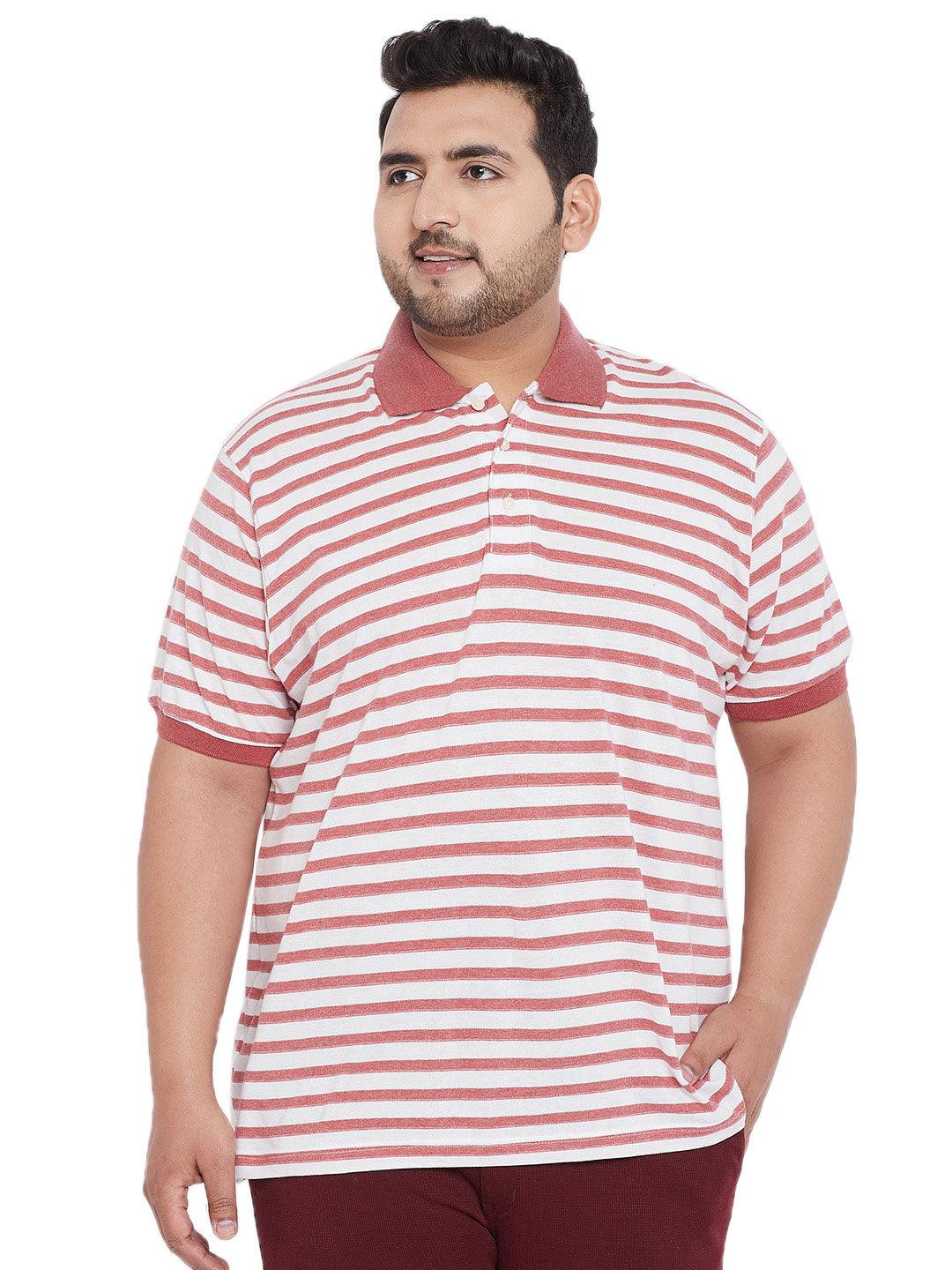 Men Plus Size Lisbon Striped Polo Tshirt - bigbanana