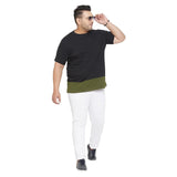 Men Plus Size Lison Colorblock Round Neck Tshirt - bigbanana