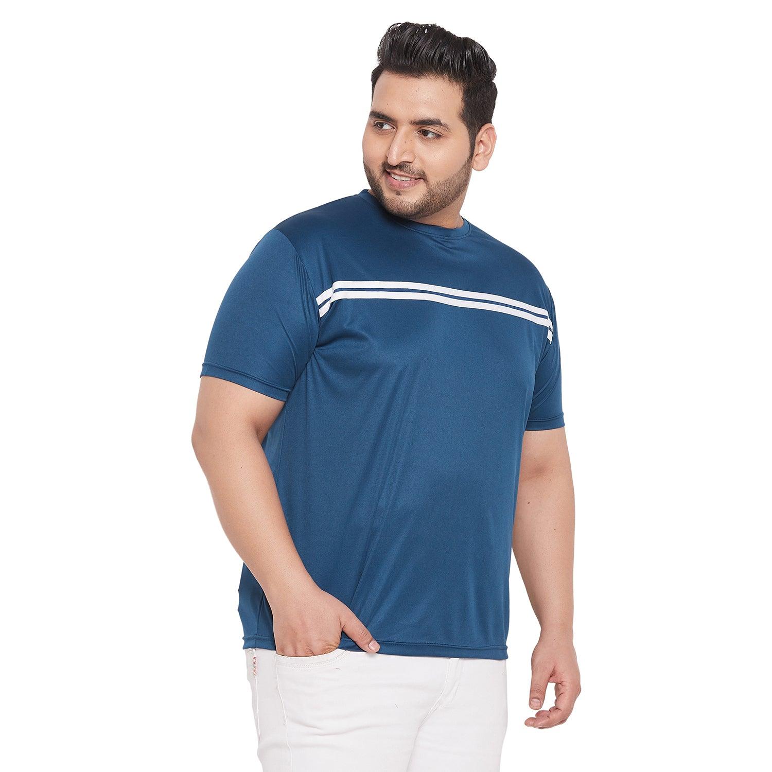 Men Plus Size Lorenzo Solid Round Neck Tshirt - bigbanana