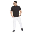 Men Plus Size Lumber Colorblock Polo Tshirt - bigbanana