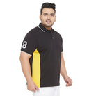 Men Plus Size Lumber Colorblock Polo Tshirt - bigbanana