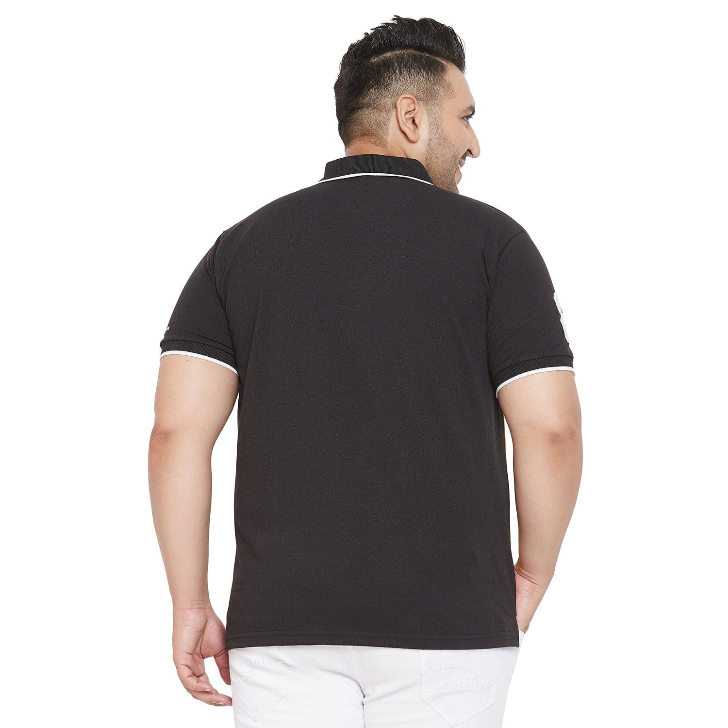 Men Plus Size Lumber Colorblock Polo Tshirt - bigbanana