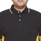 Men Plus Size Lumber Colorblock Polo Tshirt - bigbanana