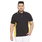 Men Plus Size Lumber Colorblock Polo Tshirt - bigbanana