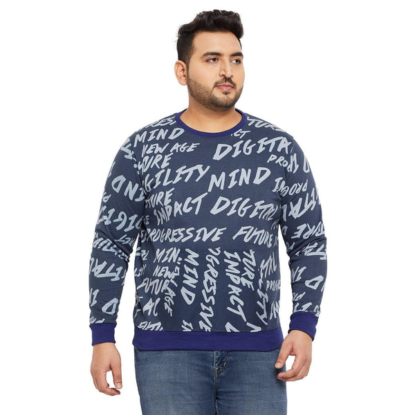 Men Plus Size Manuel Printed Sweatshirt