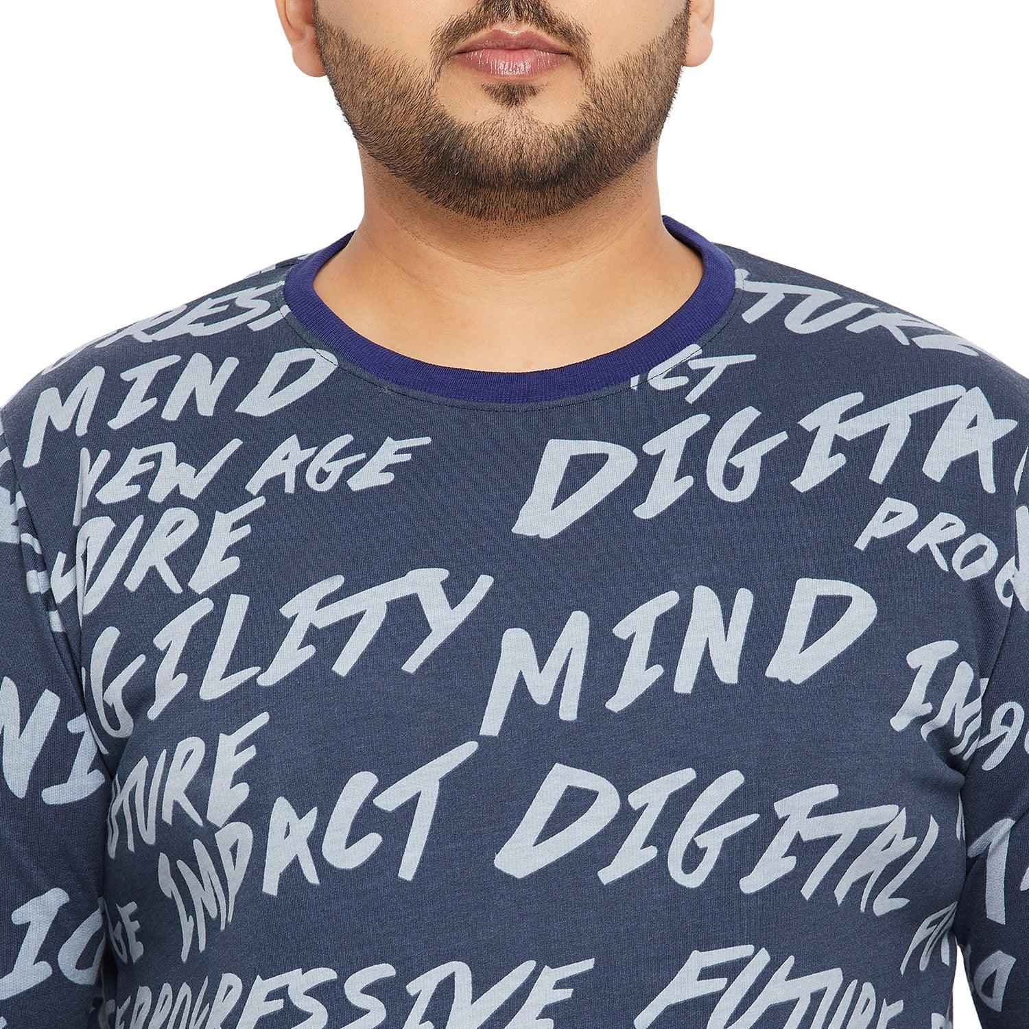 Men Plus Size Manuel Printed Sweatshirt - bigbanana