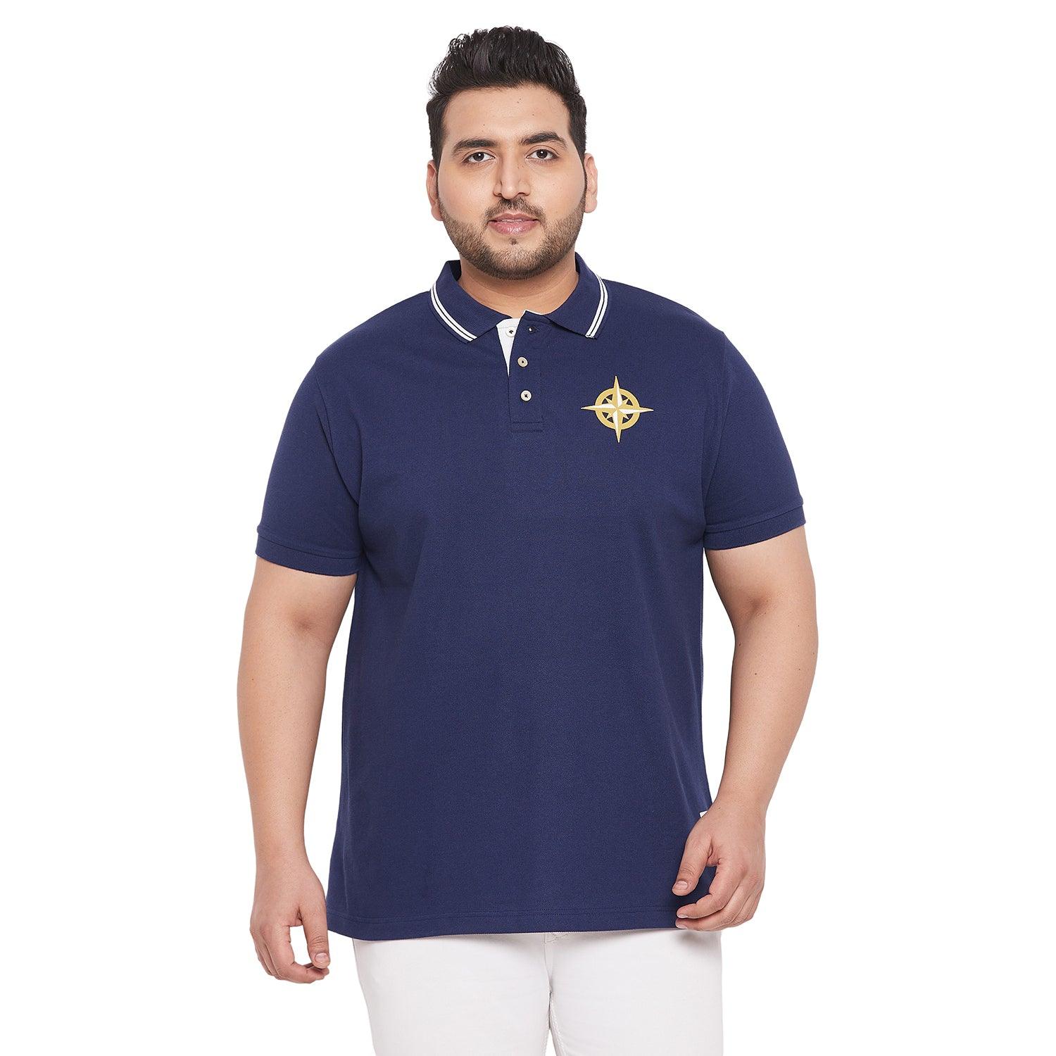 Men Plus Size Marg Solid Polo Tshirt - bigbanana