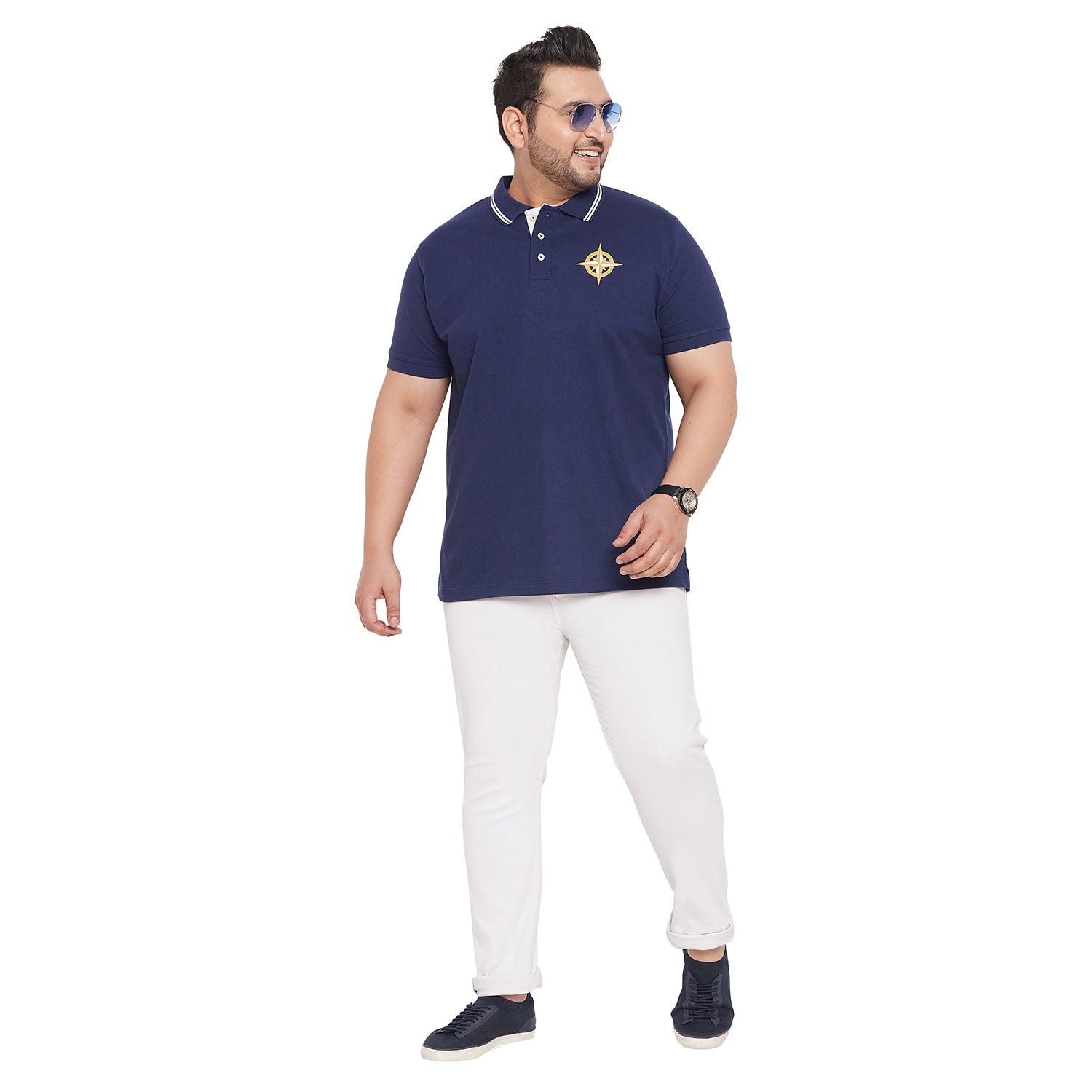 Men Plus Size Marg Solid Polo Tshirt - bigbanana