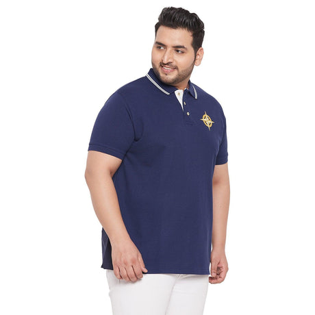 Men Plus Size Marg Solid Polo Tshirt - bigbanana