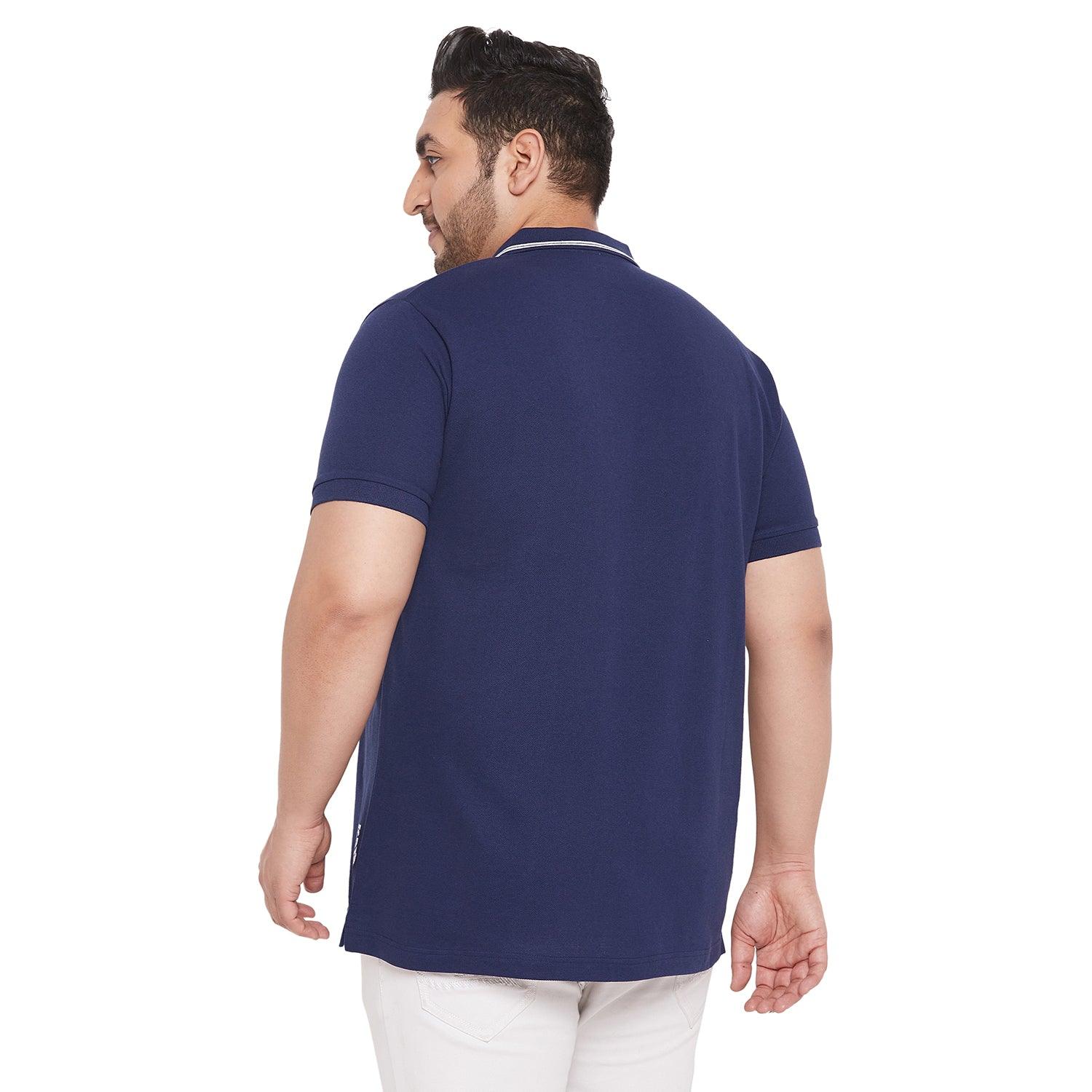 Men Plus Size Marg Solid Polo Tshirt - bigbanana