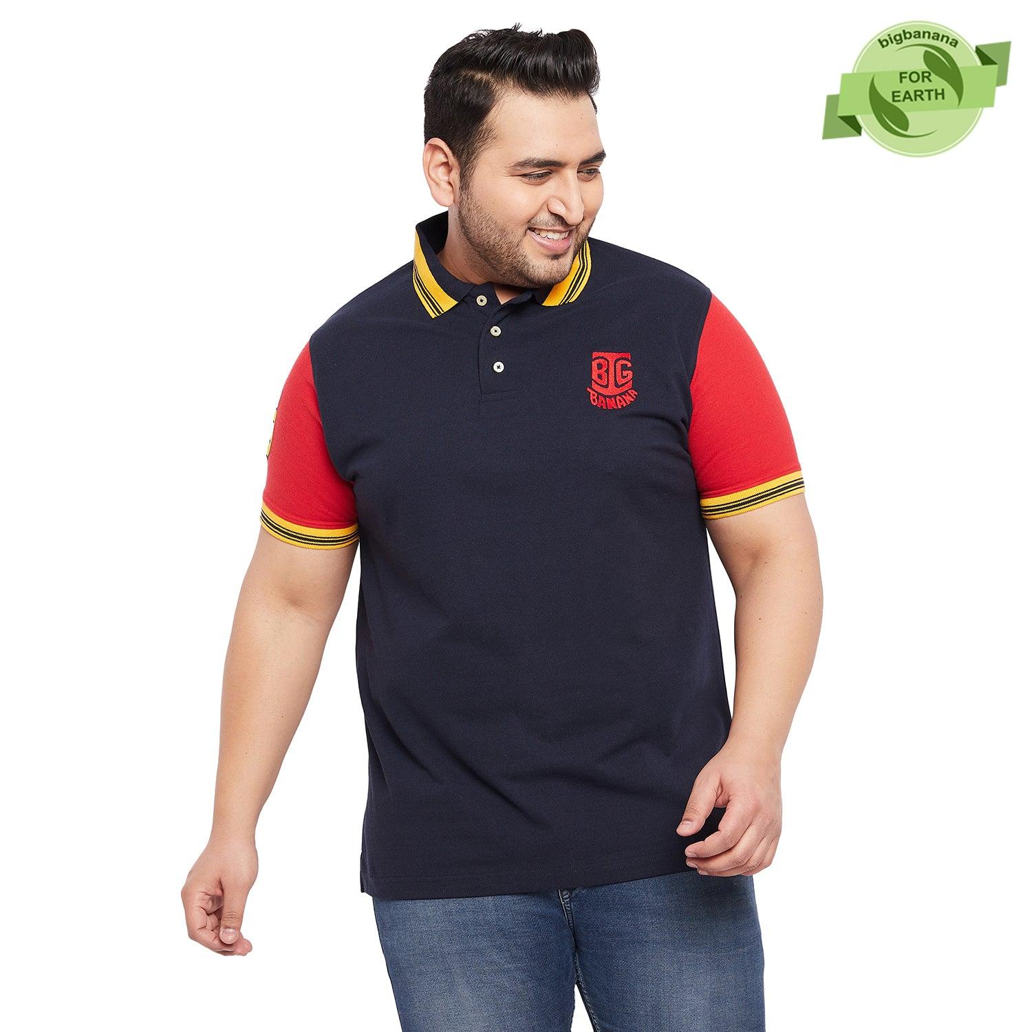 Men Plus Size Mathew-NB Colorblock Polo Tshirt - bigbanana