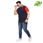 Men Plus Size Mathew-NB Colorblock Polo Tshirt - bigbanana