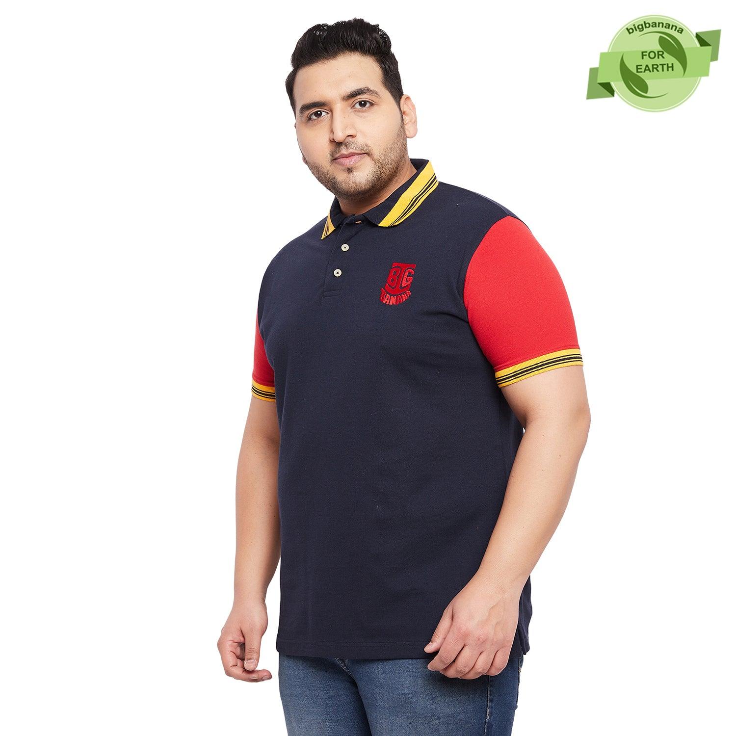 Men Plus Size Mathew-NB Colorblock Polo Tshirt - bigbanana