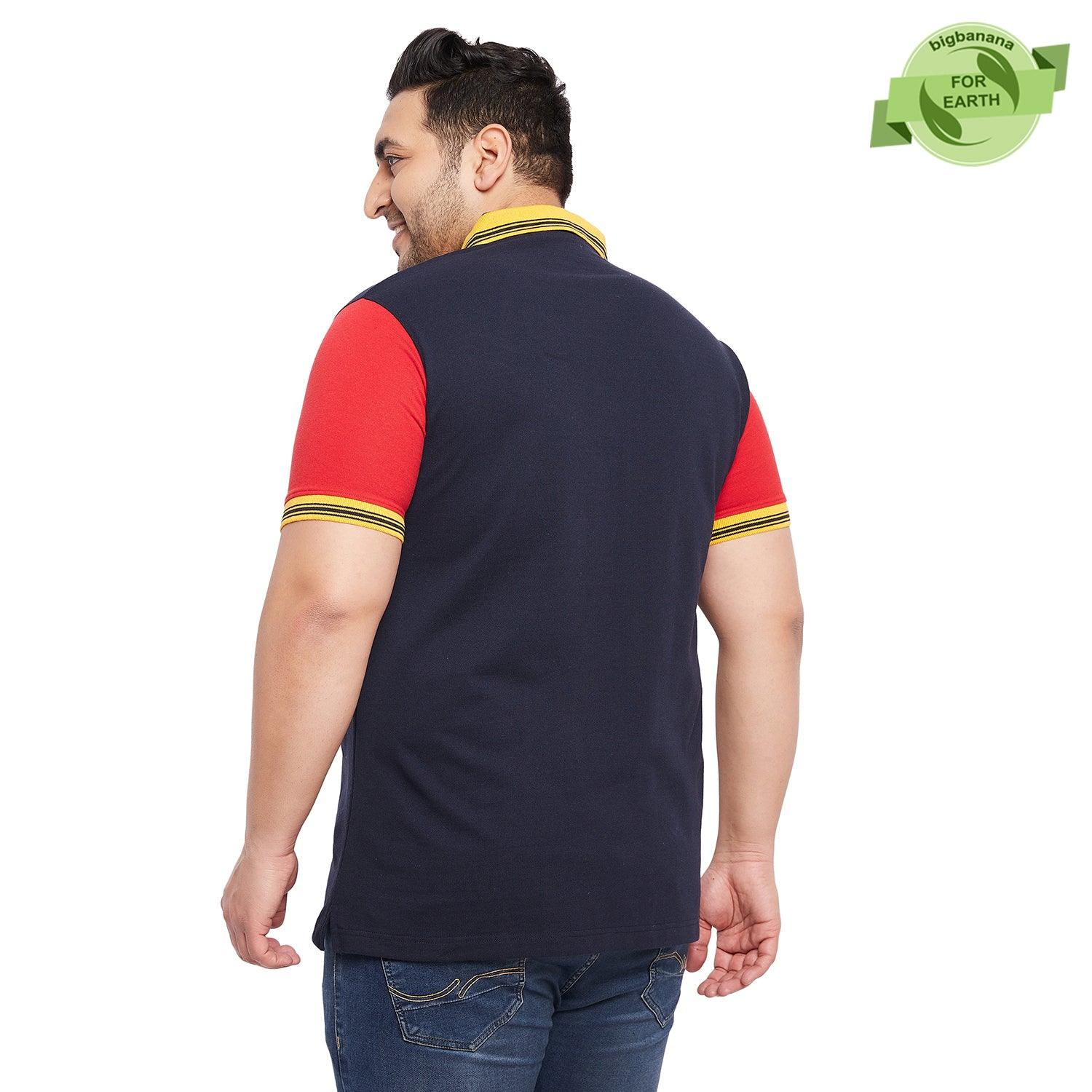 Men Plus Size Mathew-NB Colorblock Polo Tshirt - bigbanana