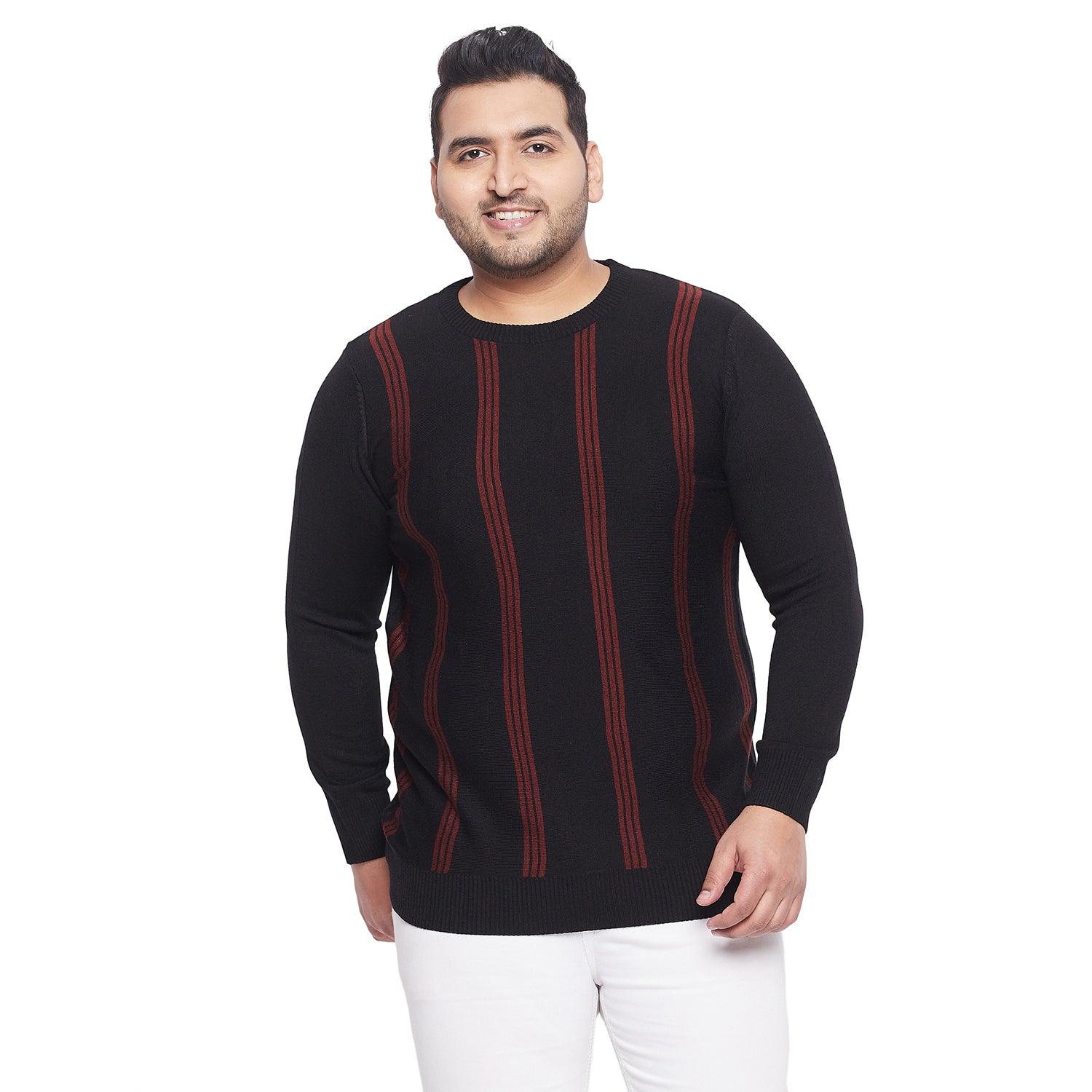 Men Plus Size Maurice Striped Sweater - bigbanana