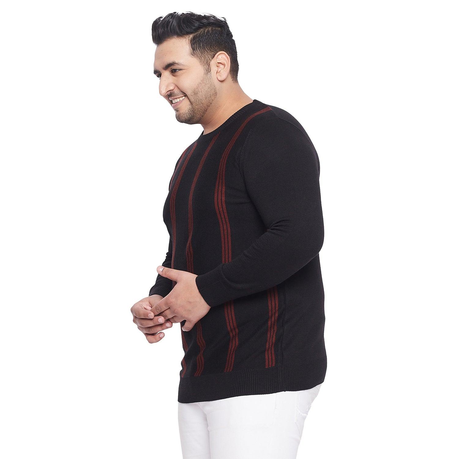 Men Plus Size Maurice Striped Sweater - bigbanana