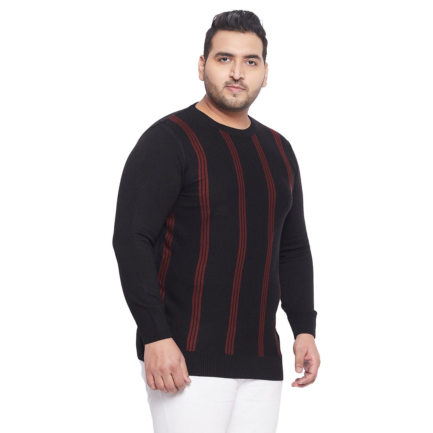 Men Plus Size Maurice Striped Sweater - bigbanana