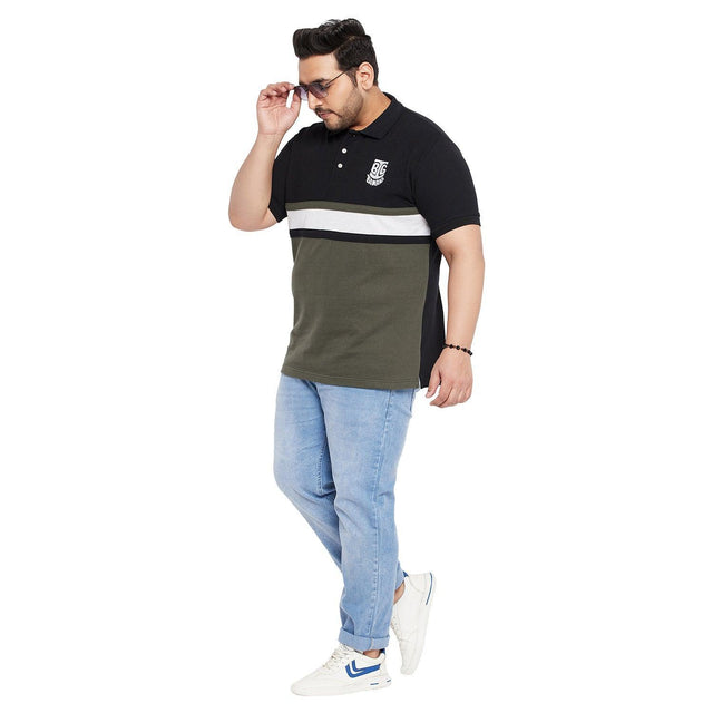 Men Plus Size Mayaso Colorblock Polo Tshirt - bigbanana