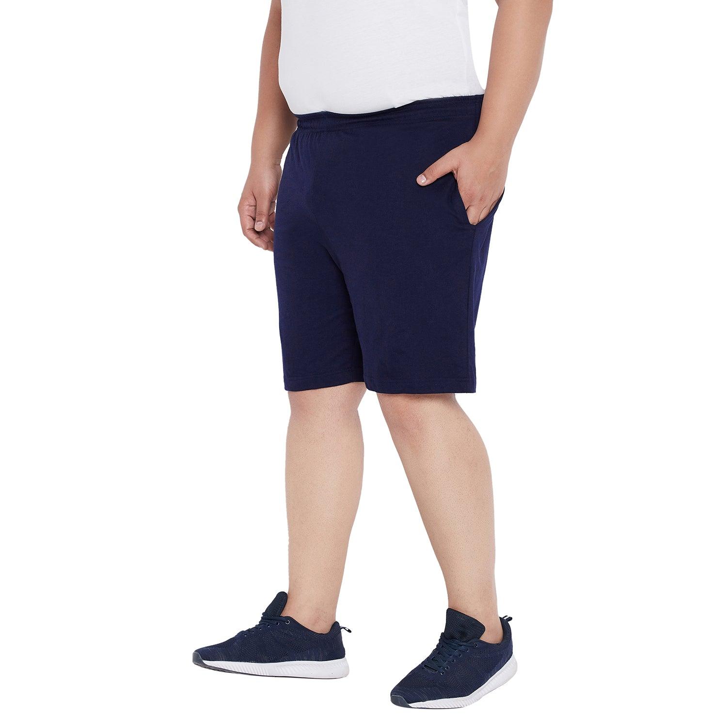 Men Plus Size Milan-NB Solid Shorts - bigbanana