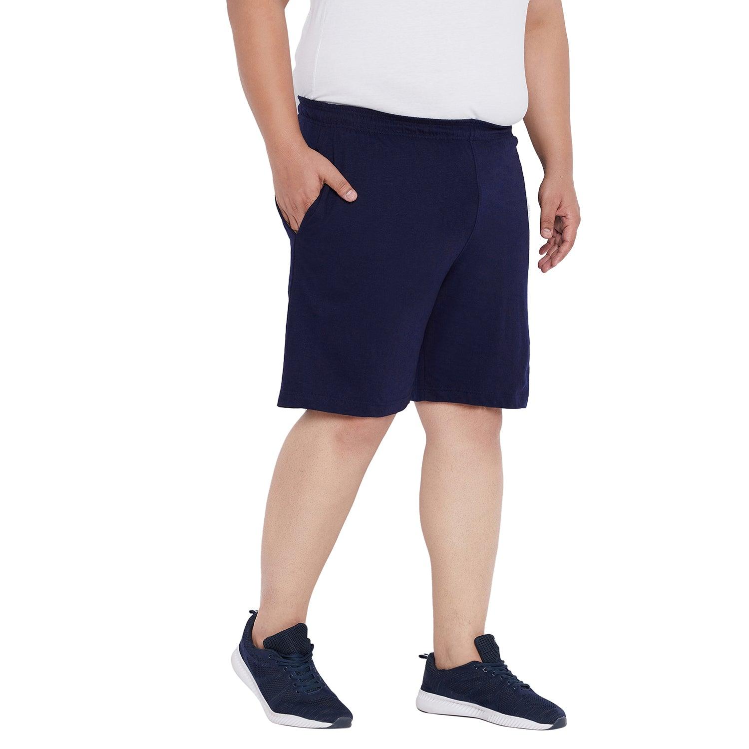 Men Plus Size Milan-NB Solid Shorts - bigbanana