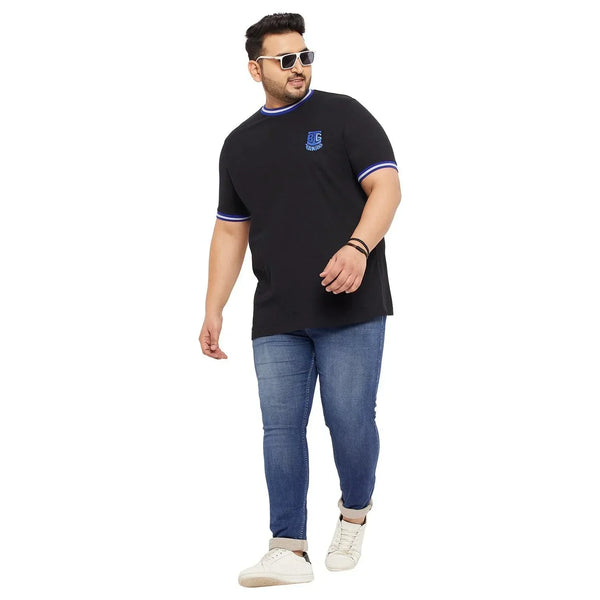 Men Plus Size Mule-B Solid Round Neck Tshirt