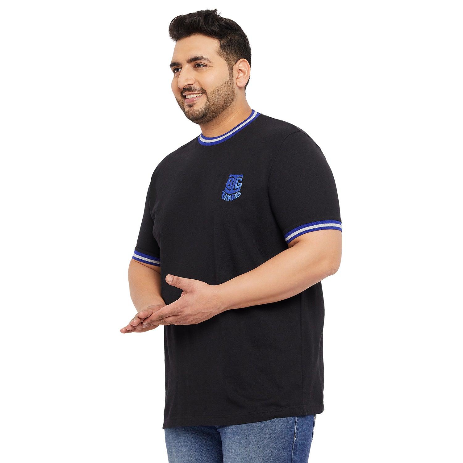 Men Plus Size Mule-B Solid Round Neck Tshirt - bigbanana