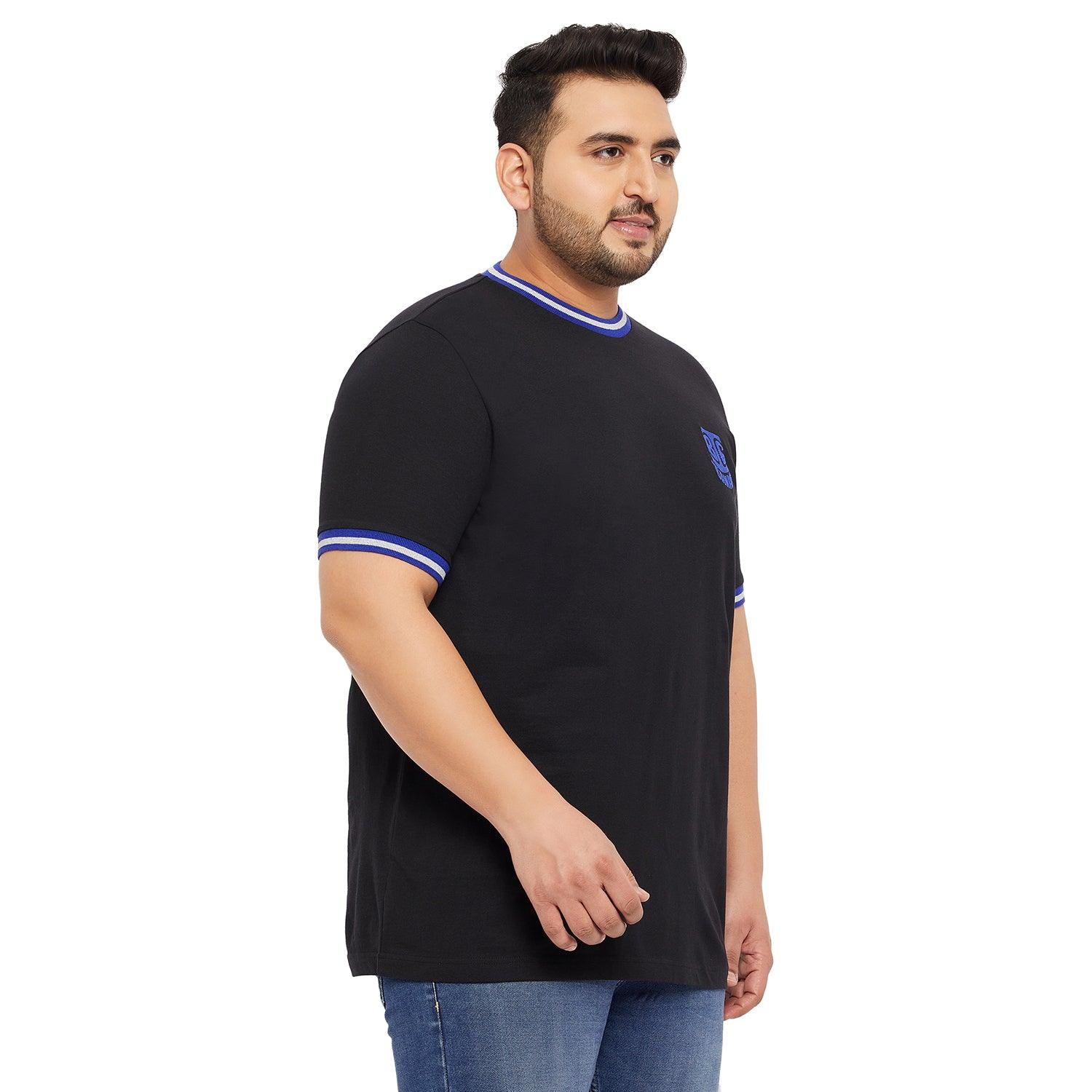 Men Plus Size Mule-B Solid Round Neck Tshirt - bigbanana