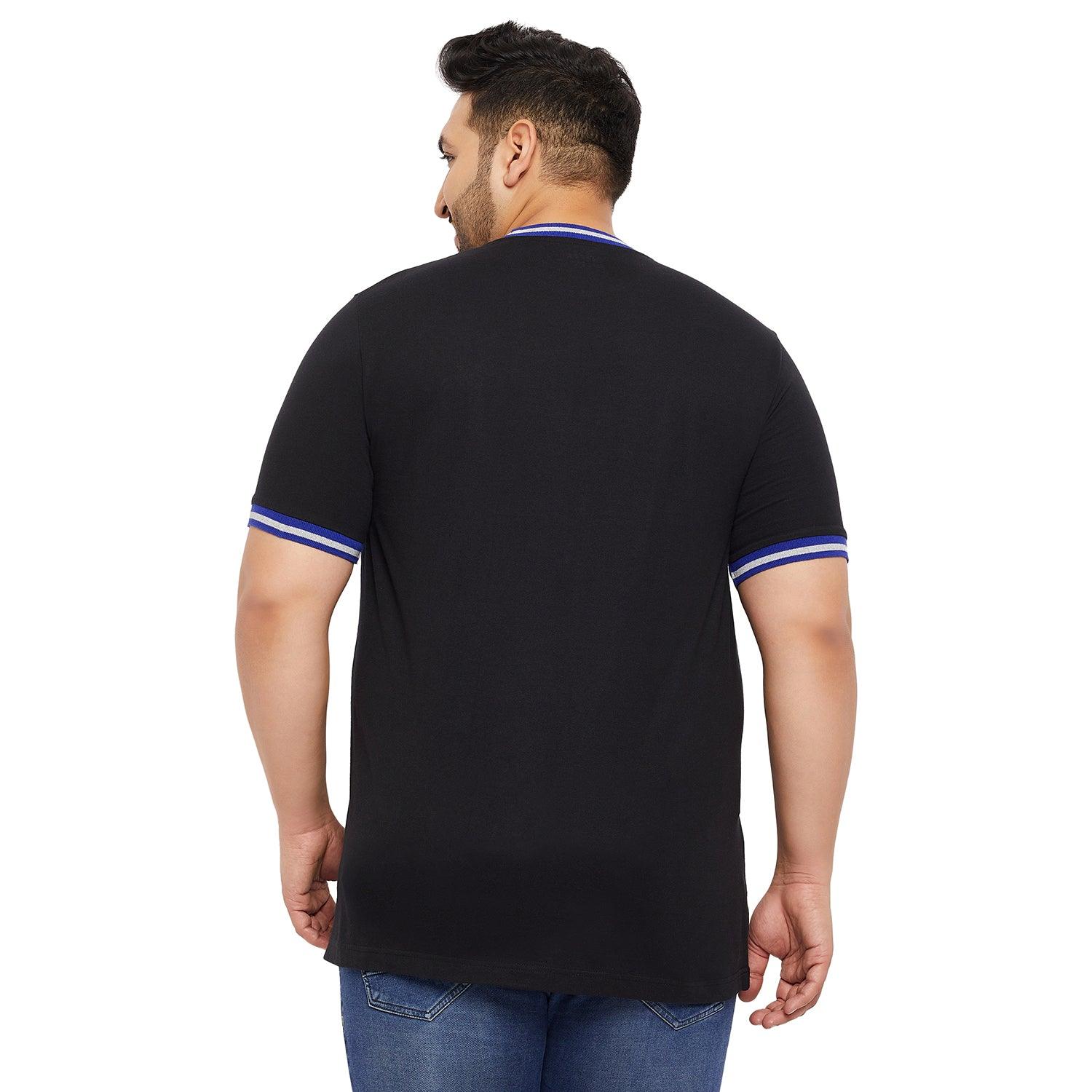 Men Plus Size Mule-B Solid Round Neck Tshirt - bigbanana