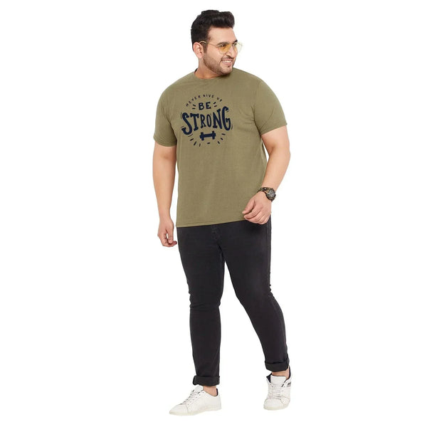 Men Plus Size Nepter Printed Round Neck Tshirt
