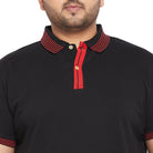Men Plus Size Notched Solid Polo Tshirt - bigbanana