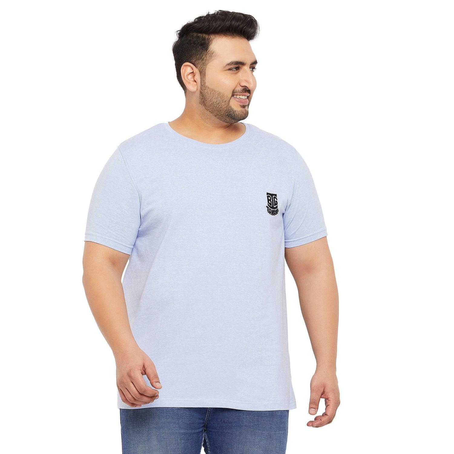 Men Plus Size Palter-BL Solid Round Neck Tshirt - bigbanana