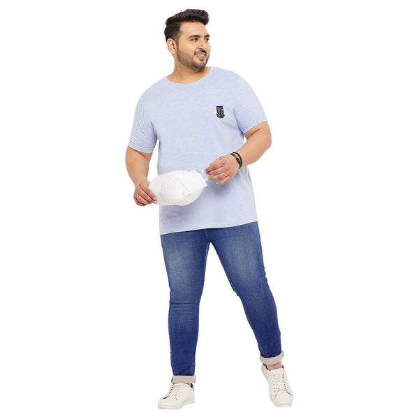 Men Plus Size Palter-BL Solid Round Neck Tshirt
