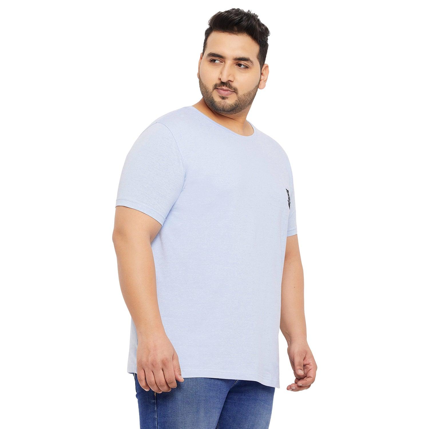 Men Plus Size Palter-BL Solid Round Neck Tshirt - bigbanana