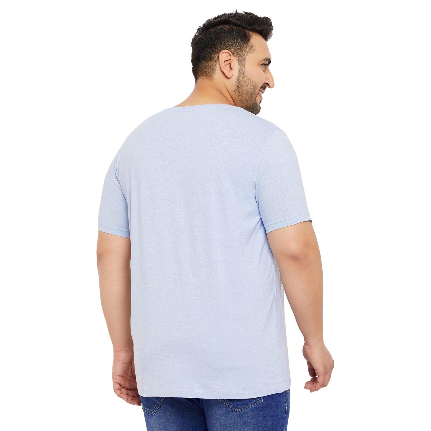 Men Plus Size Palter-BL Solid Round Neck Tshirt - bigbanana