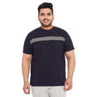 Men Plus Size Pebble Colorblock Round Neck Tshirt - bigbanana