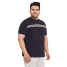 Men Plus Size Pebble Colorblock Round Neck Tshirt - bigbanana