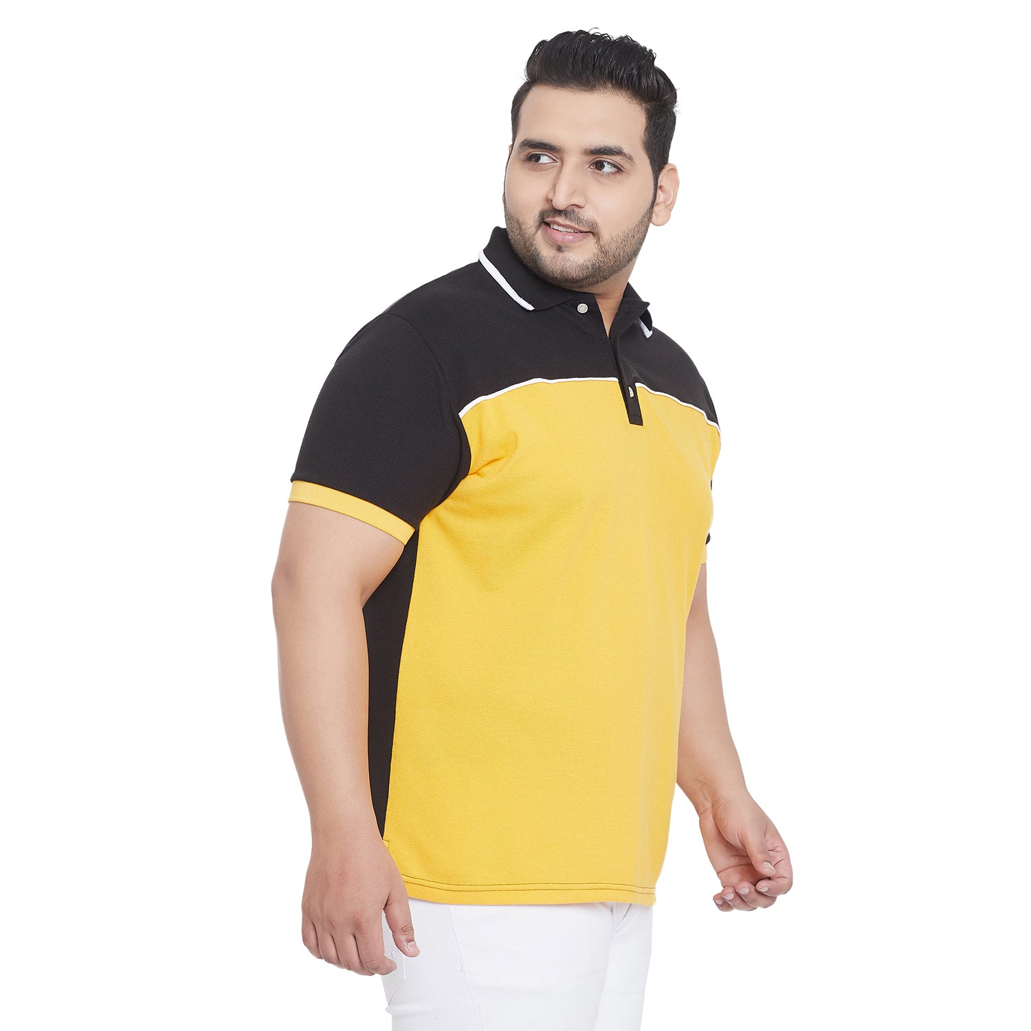Men Plus Size Peyton Colorblock Polo Tshirt - bigbanana