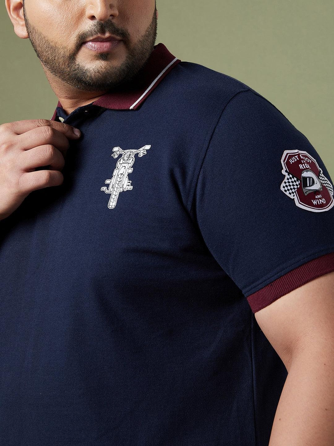 Men Plus Size Piston Solid Polo Tshirt - bigbanana