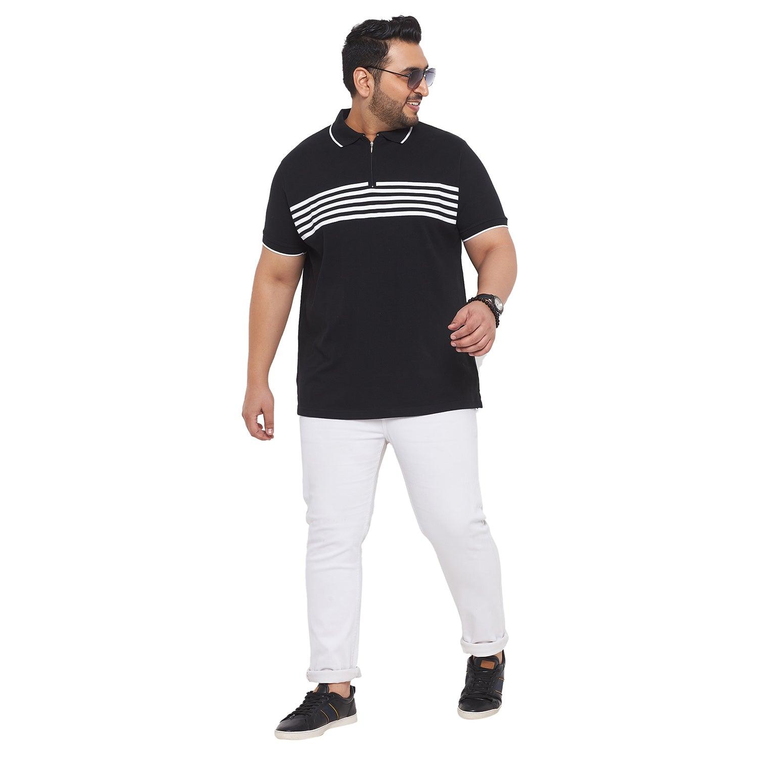 Men Plus Size Pole Printed Polo Tshirt - bigbanana