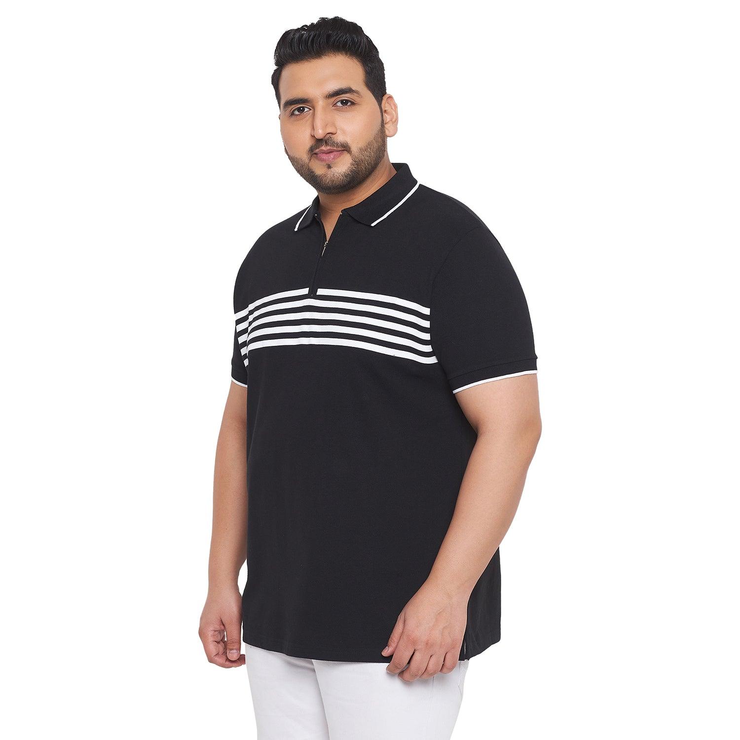 Men Plus Size Pole Printed Polo Tshirt - bigbanana