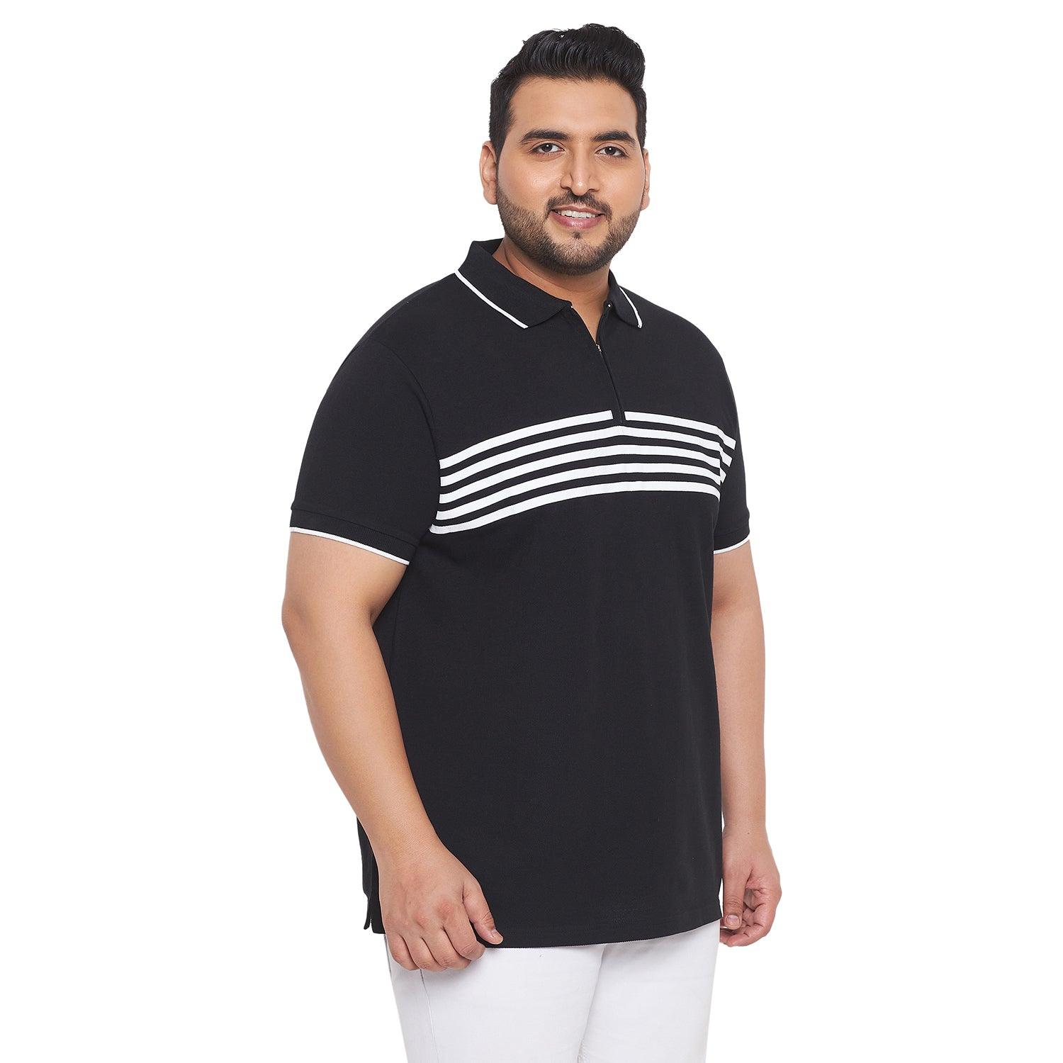 Men Plus Size Pole Printed Polo Tshirt - bigbanana