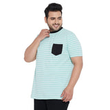 Men Plus Size Potter-SG Striped Round Neck Tshirt - bigbanana
